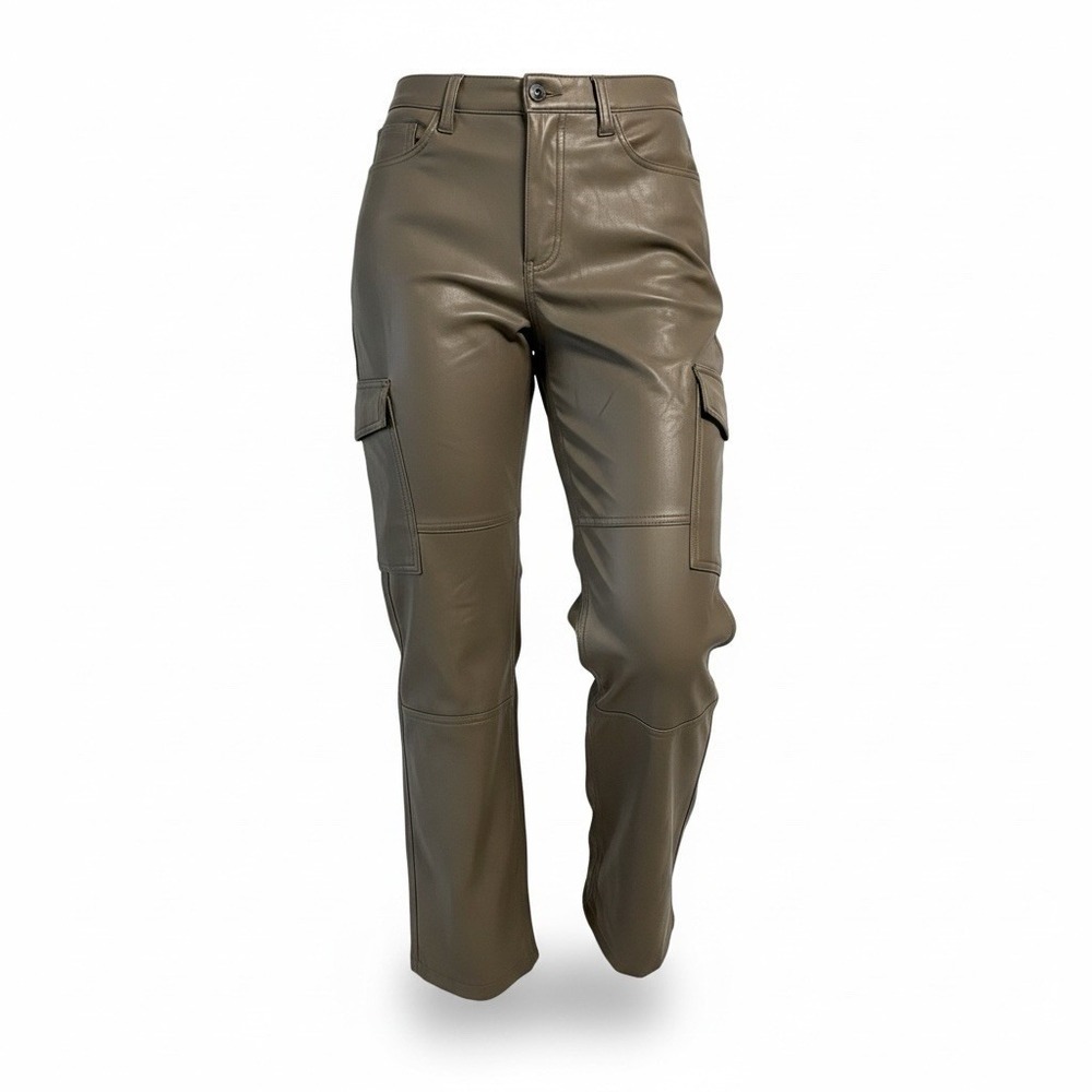 Abercrombie & Fitch 90s Relaxed High Rise Vegan Leather Cargo Pants Women 29/8